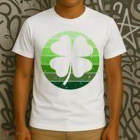 Shamrock Retro Sunset Lucky Leaf T-Shirt thumb 3