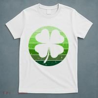 Shamrock Retro Sunset Lucky Leaf T-Shirt thumb 5