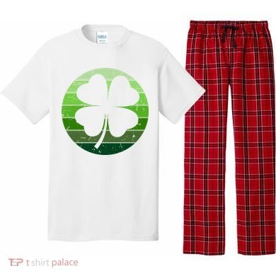Shamrock Retro Sunset Lucky Leaf Pajama Set