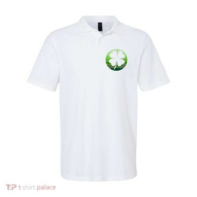 Shamrock Retro Sunset Lucky Leaf Polo