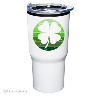 Shamrock Retro Sunset Lucky Leaf Tumbler
