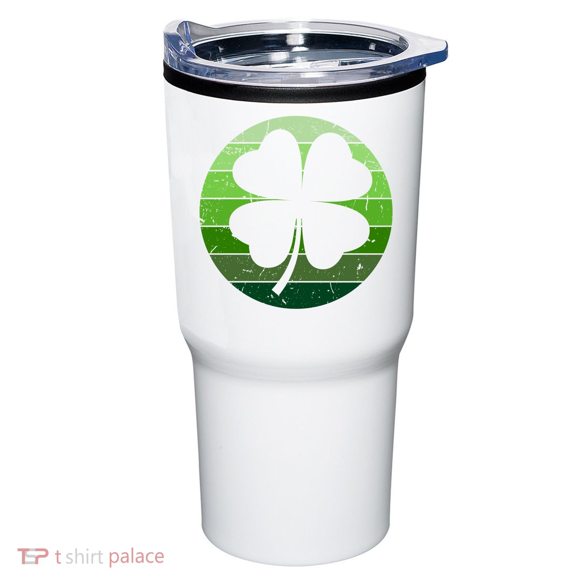 Shamrock Retro Sunset Lucky Leaf Tumbler