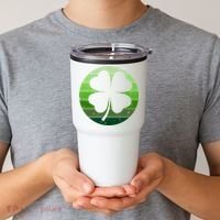 Shamrock Retro Sunset Lucky Leaf Tumbler thumb 2