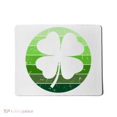 Shamrock Retro Sunset Lucky Leaf Mousepad