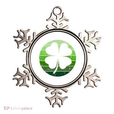 Shamrock Retro Sunset Lucky Leaf Ornament