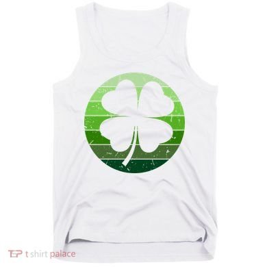 Shamrock Retro Sunset Lucky Leaf Tank Top