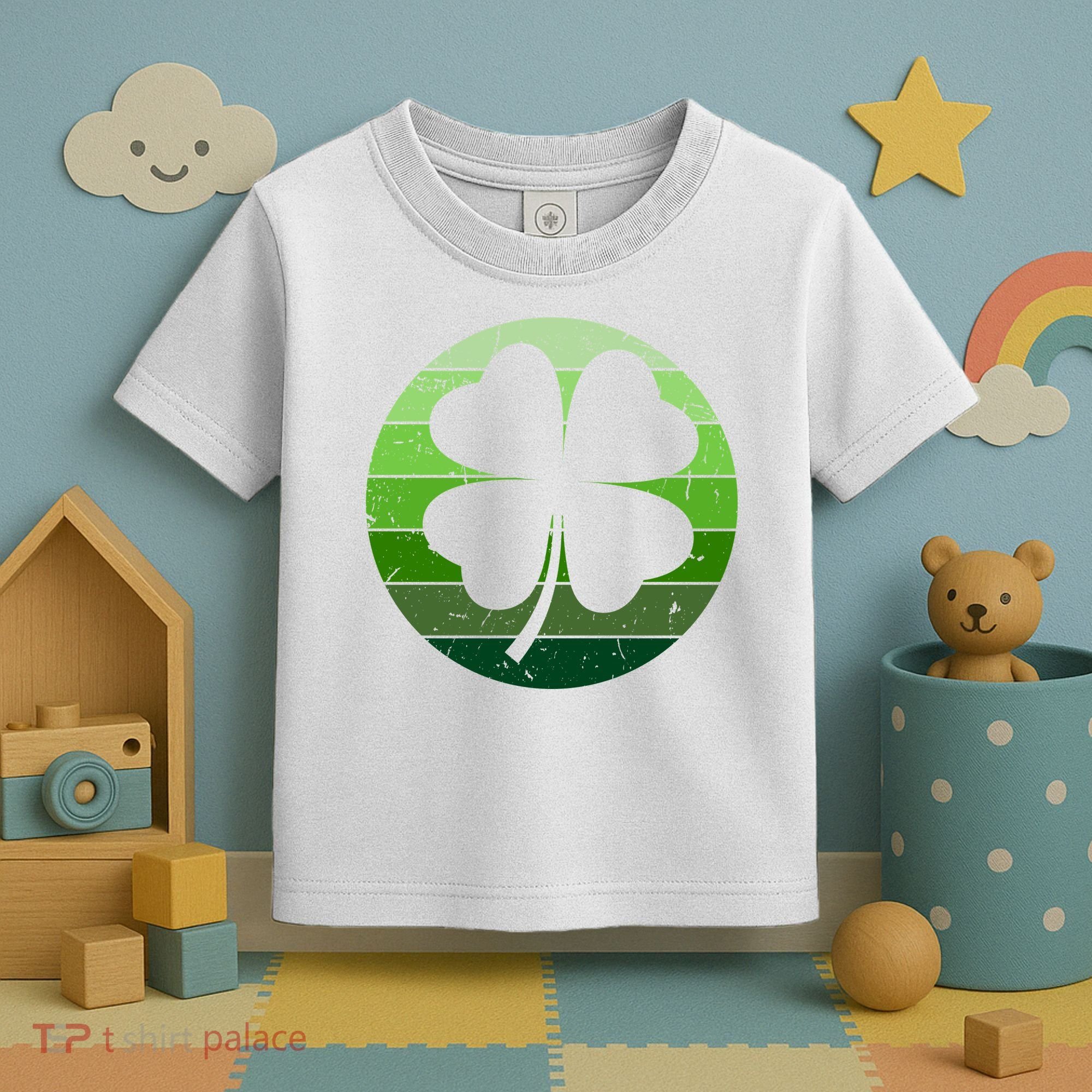 Shamrock Retro Sunset Lucky Leaf Toddler T-Shirt