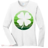 Shamrock Retro Sunset Lucky Leaf Women's Long Sleeve Shirt thumb 0