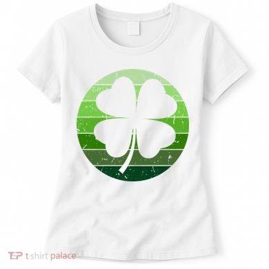 Shamrock Retro Sunset Lucky Leaf Women's T-Shirt