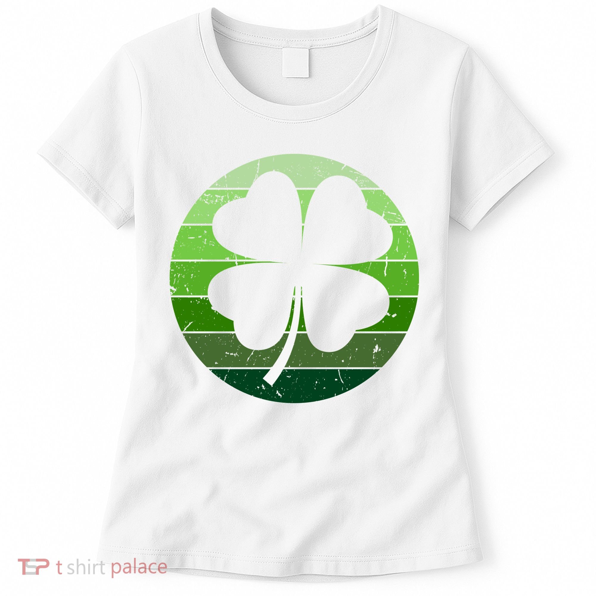 Shamrock Retro Sunset Lucky Leaf Women's T-Shirt