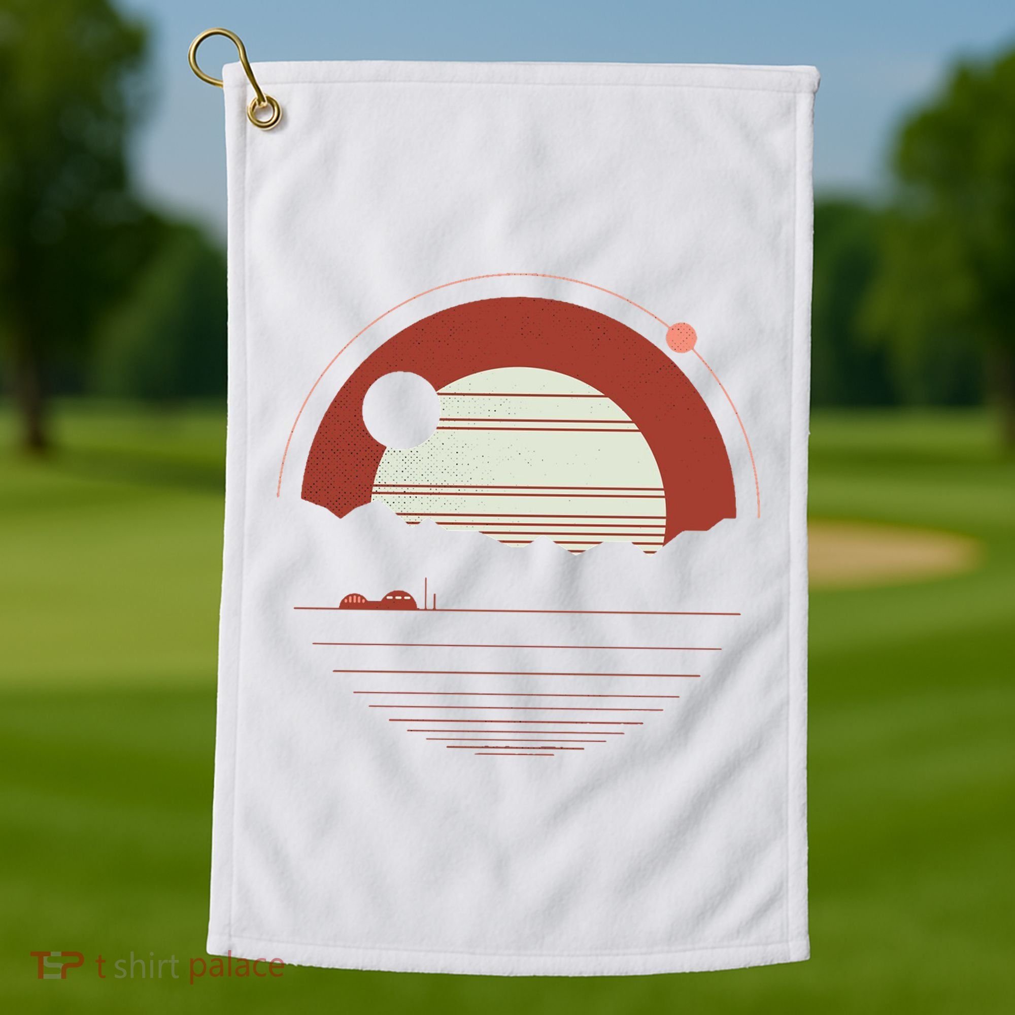Solitude Red Sun Golf Towel