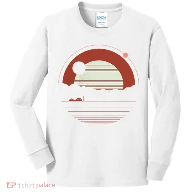 Solitude Red Sun Kids Long Sleeve Shirt