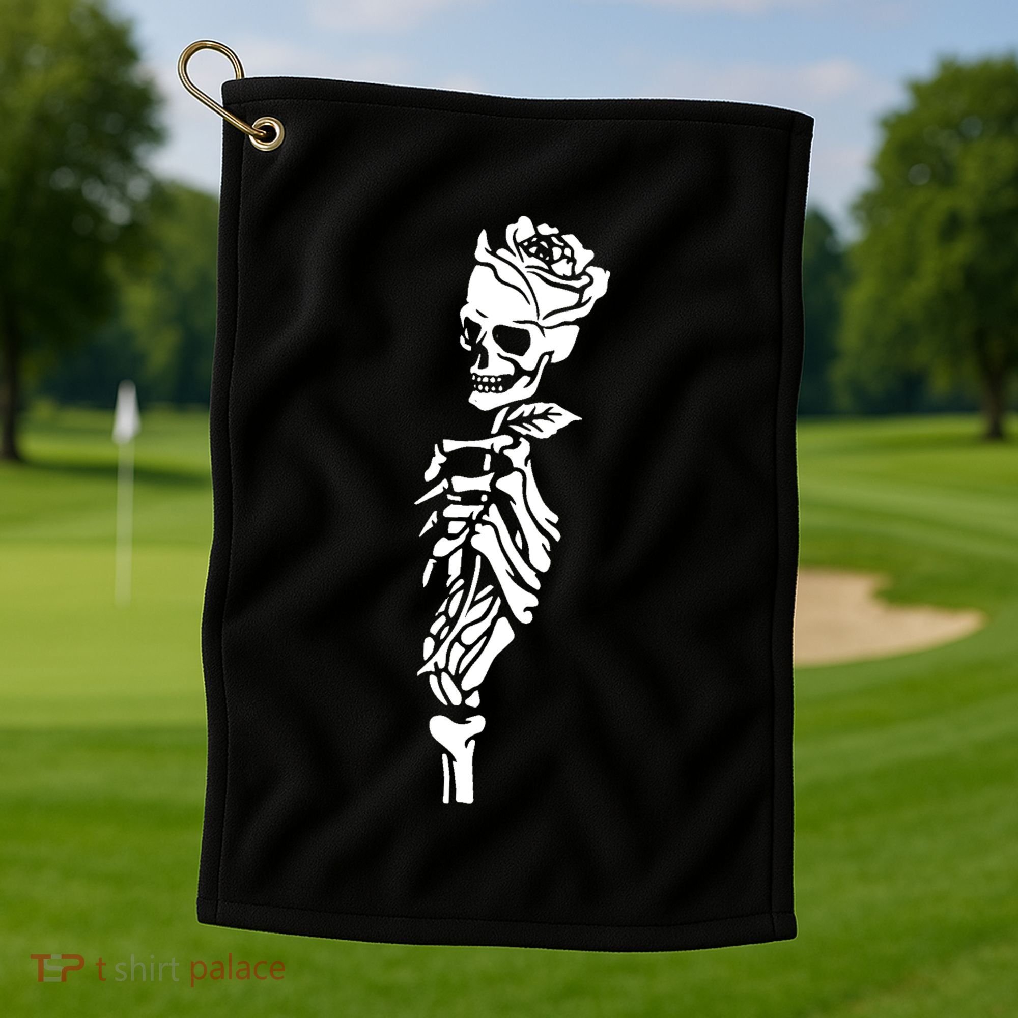 Skull Rose Golf Towel