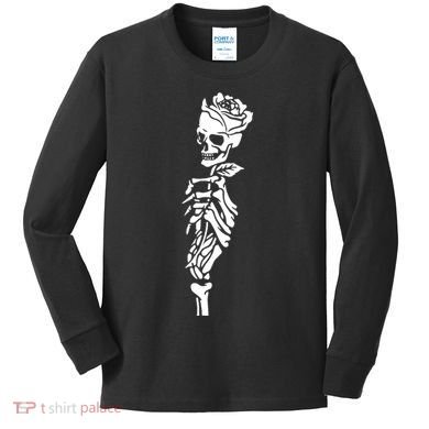 Skull Rose Kids Long Sleeve Shirt