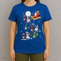 Santa Riding Sleigh French Bulldog Christmas Reindeer Gift T-Shirt thumb 4