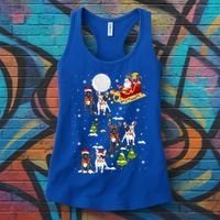 Santa Riding Sleigh French Bulldog Christmas Reindeer Gift Women's Tank Top thumb 3