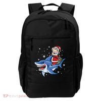 Santa Riding Shark Christmas Pajamas Backpack thumb 0