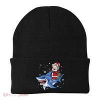 Santa Riding Shark Christmas Pajamas Beanie thumb 0