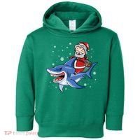 Santa Riding Shark Christmas Pajamas Toddler Hoodie thumb 0