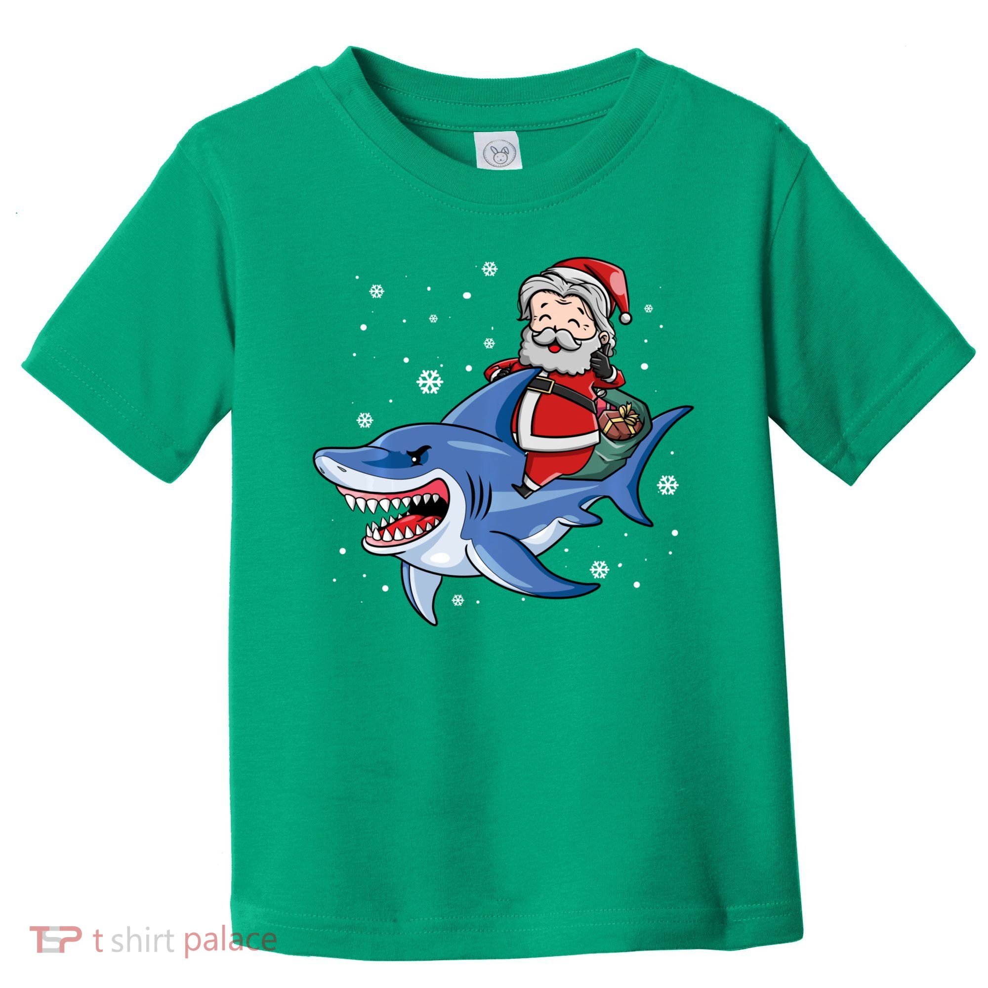 Santa Riding Shark Christmas Pajamas Toddler T-Shirt