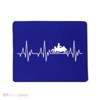 Snowmobile Rider Snowmobiling Winter Sports Snow Heartbeat Gift Mousepad thumb 0