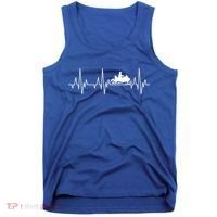 Snowmobile Rider Snowmobiling Winter Sports Snow Heartbeat Gift Tank Top thumb 0