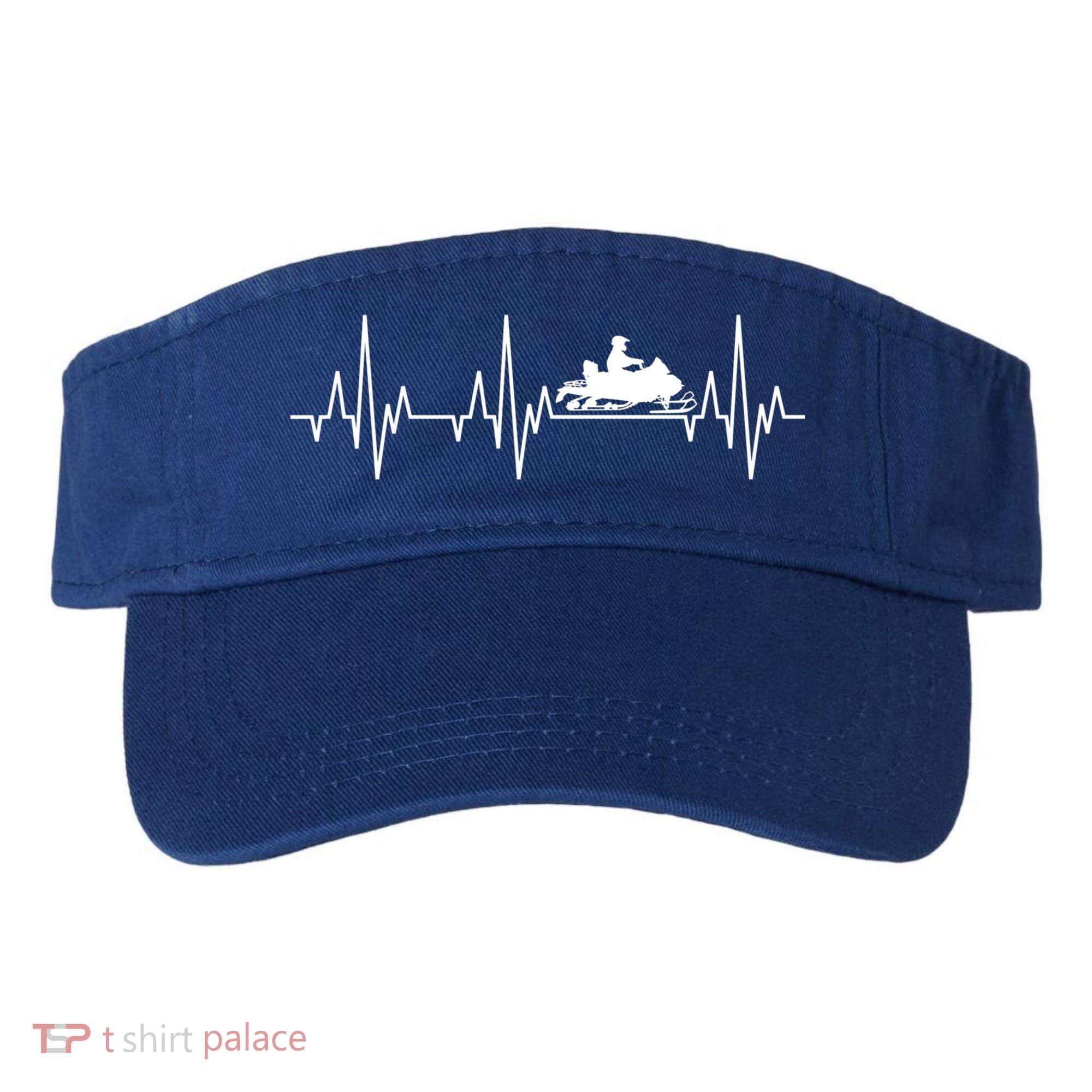 Snowmobile Rider Snowmobiling Winter Sports Snow Heartbeat Gift Visor