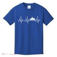 Snowmobile Rider Snowmobiling Winter Sports Snow Heartbeat Gift Kids T-Shirt thumb 0