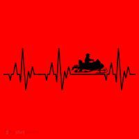 Snowmobile Rider Snowmobiling Winter Sports Snow Heartbeat Gift Santa Hat thumb 1