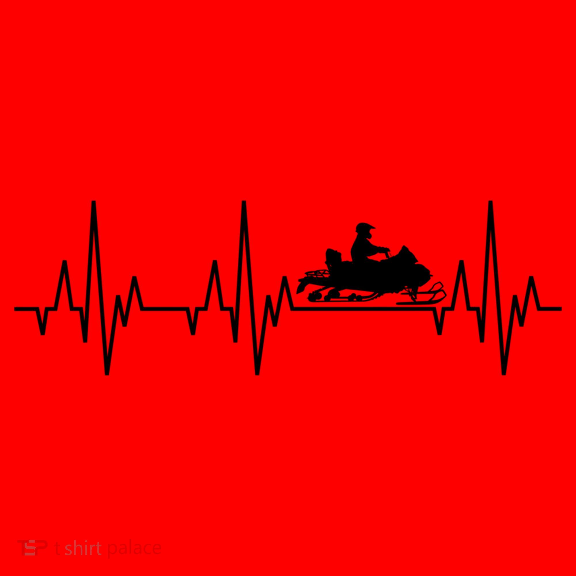Snowmobile Rider Snowmobiling Winter Sports Snow Heartbeat Gift Santa Hat