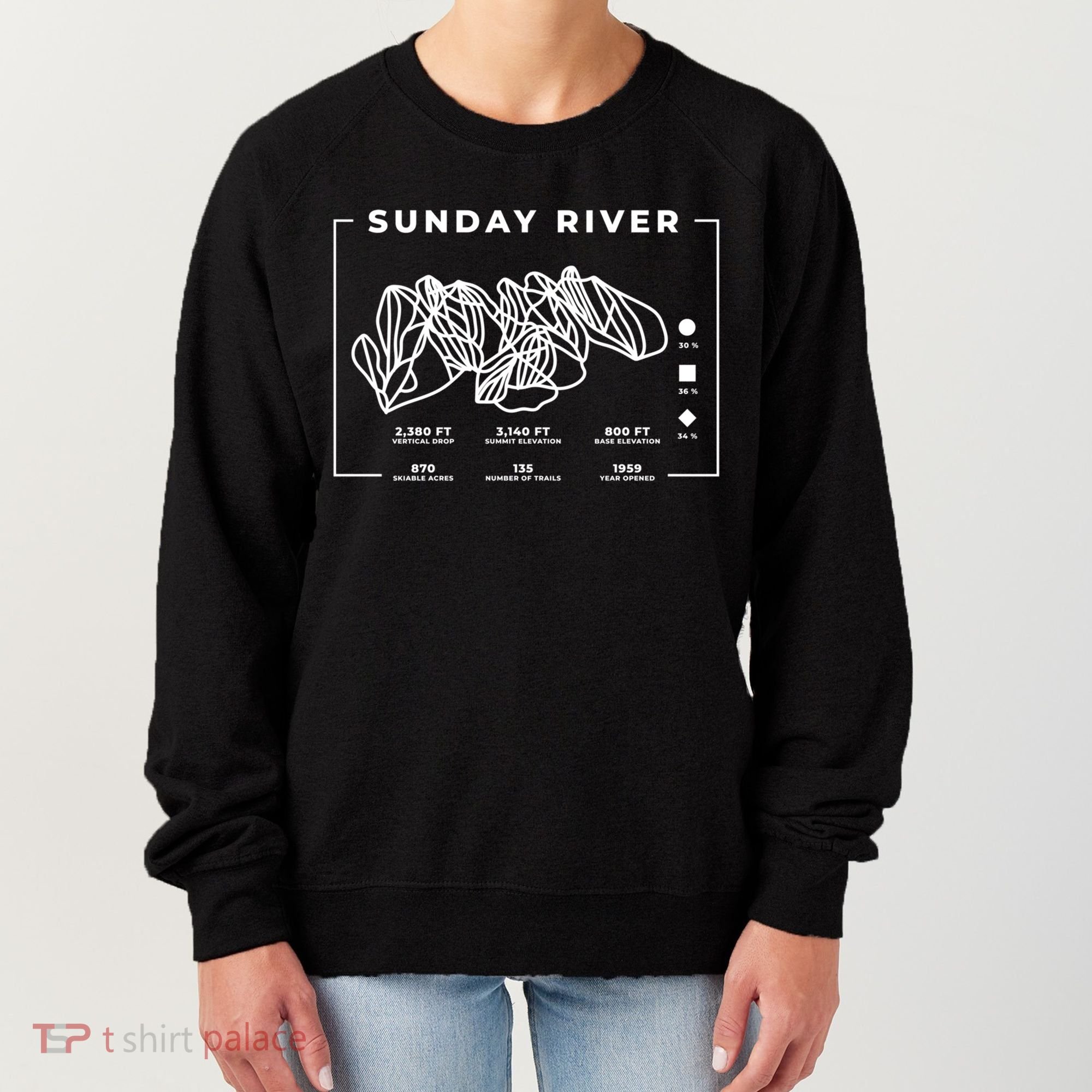 Sunday River Ski Trail Snowboard Skiing Maine Skier Gift Women's Sweatshirt