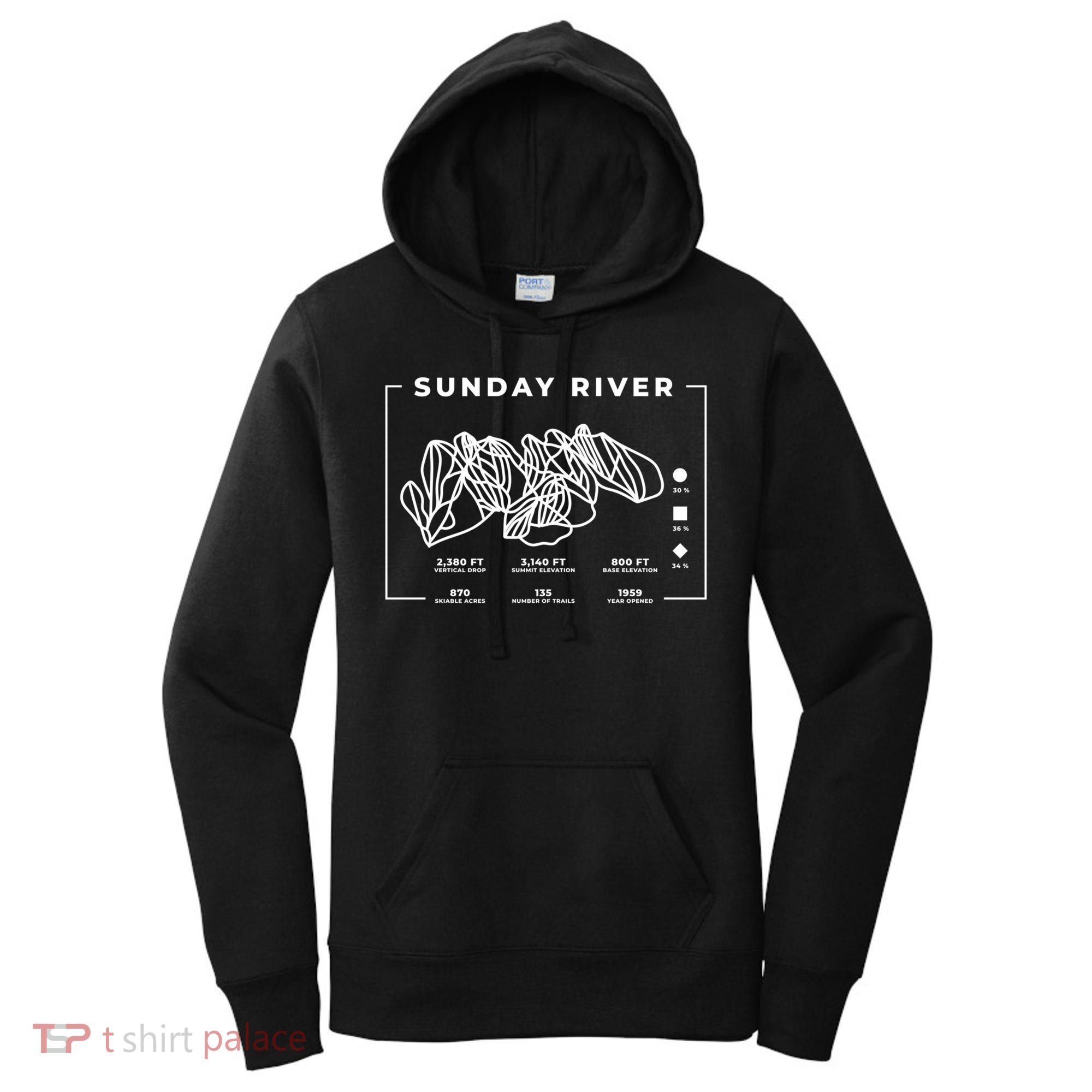 Sunday River Ski Trail Snowboard Skiing Maine Skier Gift Women's Hoodie