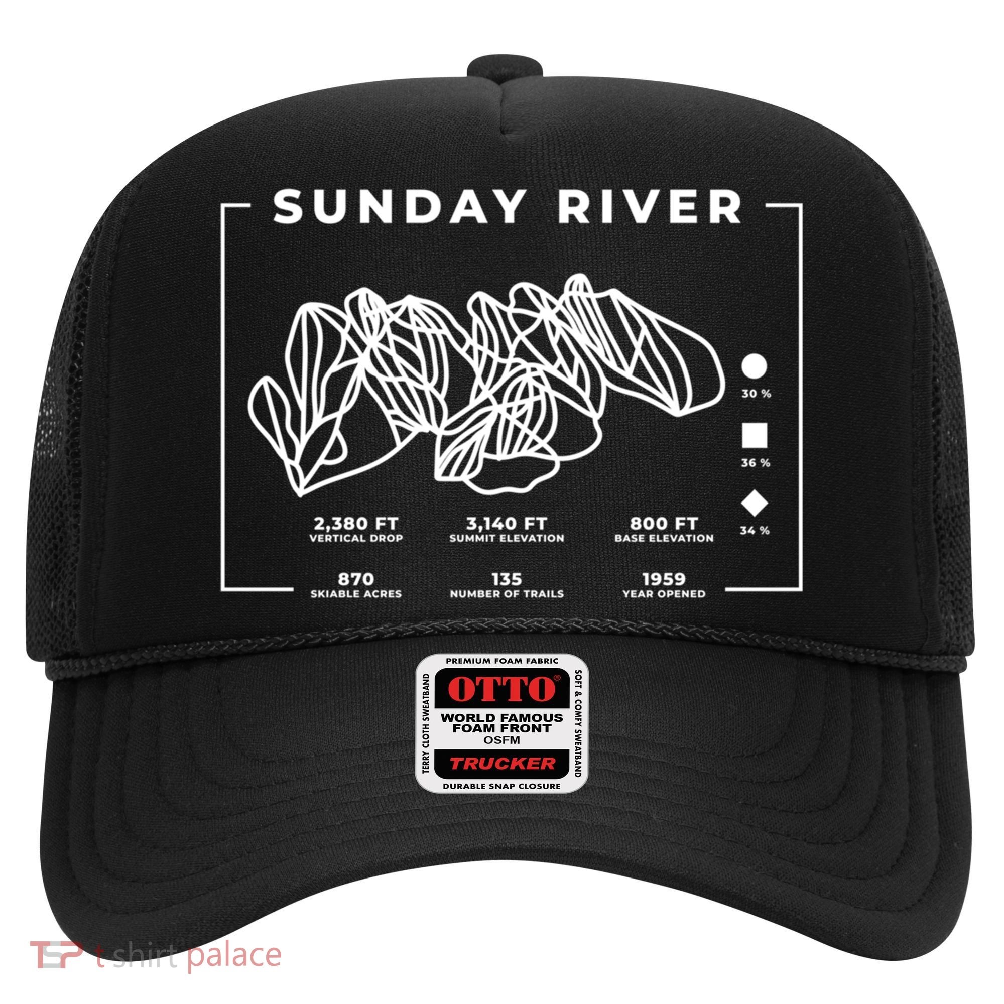 Sunday River Ski Trail Snowboard Skiing Maine Skier Gift Hat