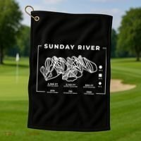 Sunday River Ski Trail Snowboard Skiing Maine Skier Gift Golf Towel thumb 1