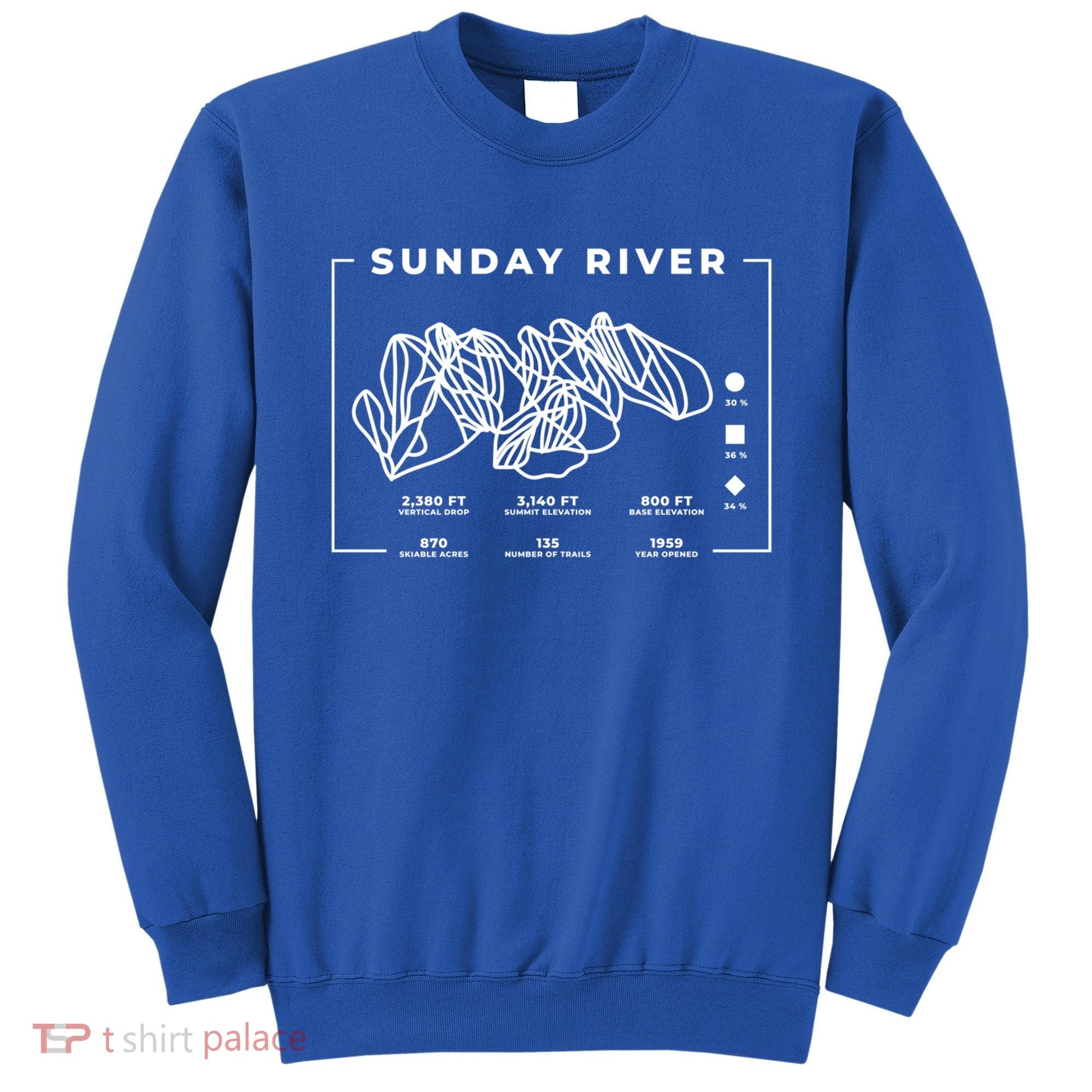 Sunday River Ski Trail Snowboard Skiing Maine Skier Gift Sweatshirt