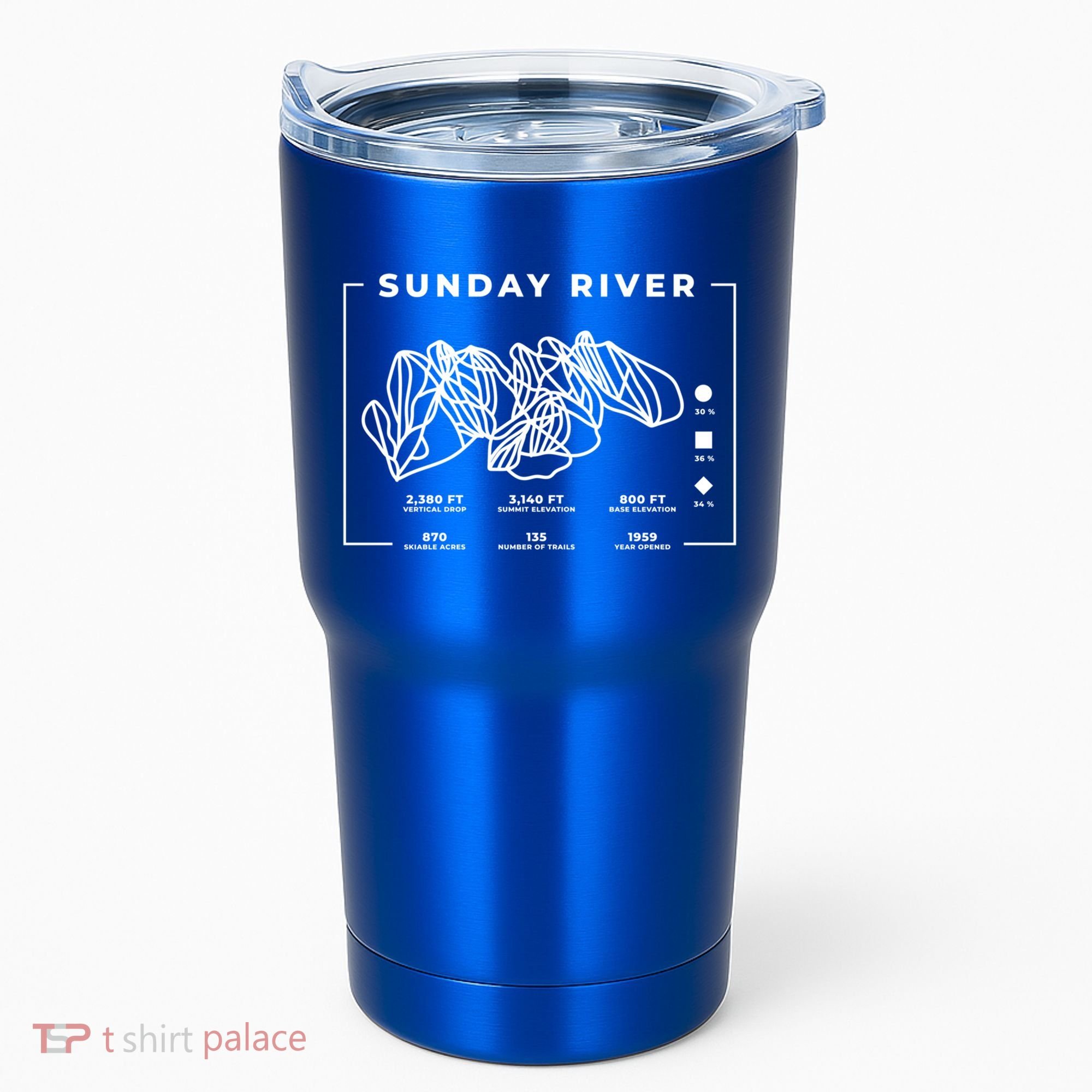 Sunday River Ski Trail Snowboard Skiing Maine Skier Gift Tumbler