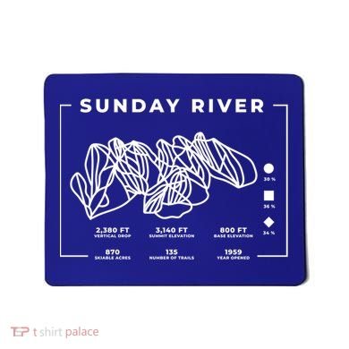 Sunday River Ski Trail Snowboard Skiing Maine Skier Gift Mousepad