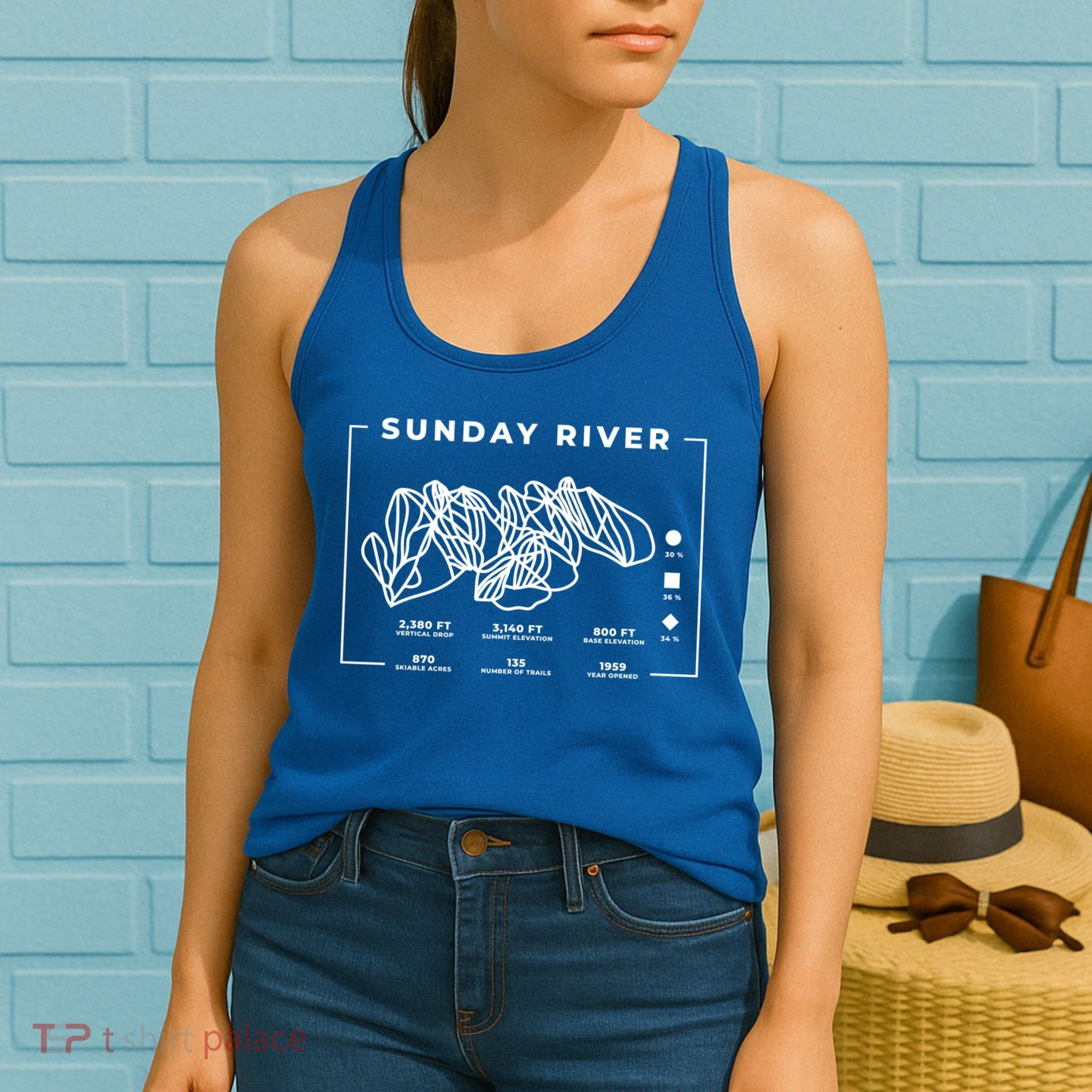Sunday River Ski Trail Snowboard Skiing Maine Skier Gift Women's Tank Top
