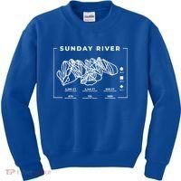 Sunday River Ski Trail Snowboard Skiing Maine Skier Gift Kids Sweatshirt thumb 0