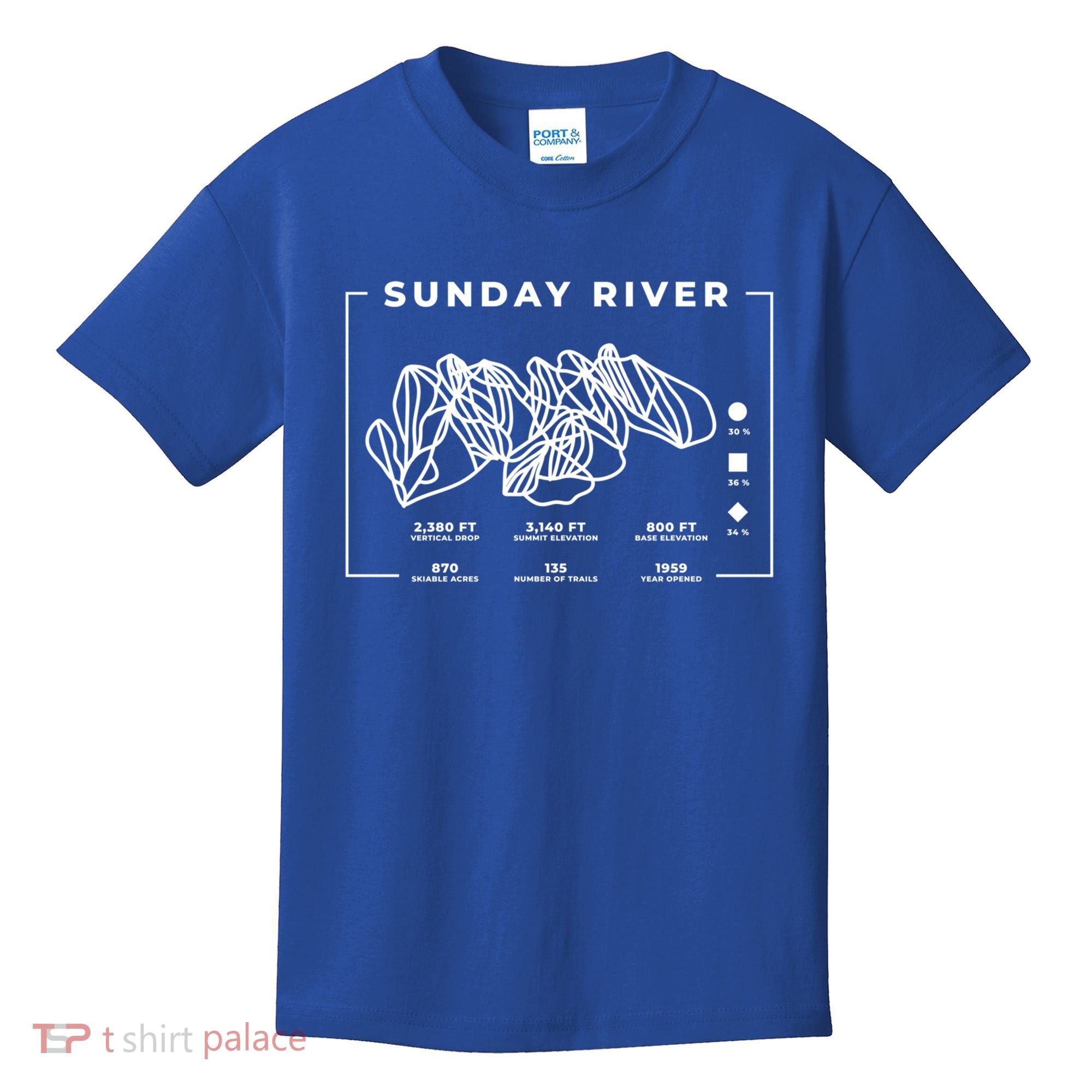 Sunday River Ski Trail Snowboard Skiing Maine Skier Gift Kids T-Shirt