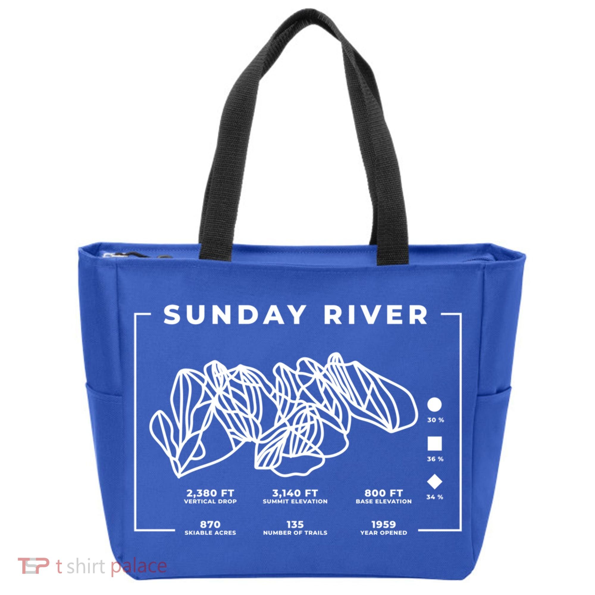 Sunday River Ski Trail Snowboard Skiing Maine Skier Gift Tote Bag