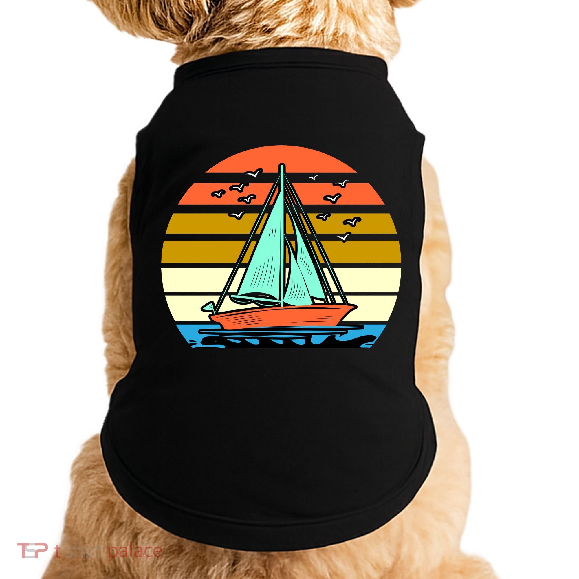 Sailing Retro Sail Boat Doggie Tank