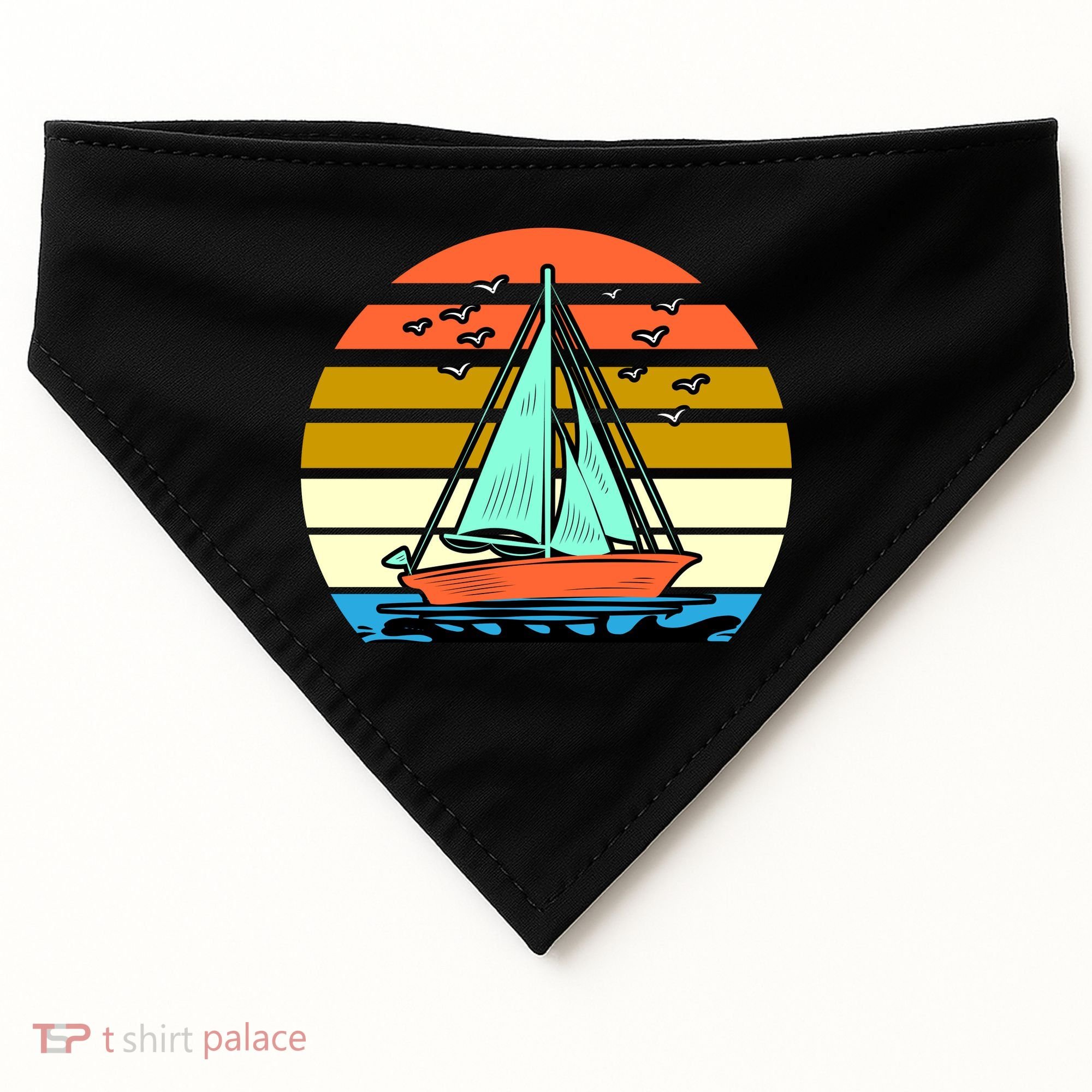 Sailing Retro Sail Boat USA-Made Doggie Bandana