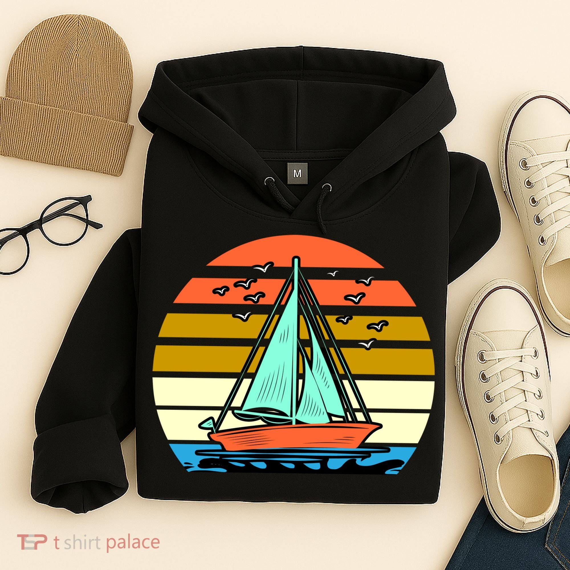 Sailing Retro Sail Boat Hoodie