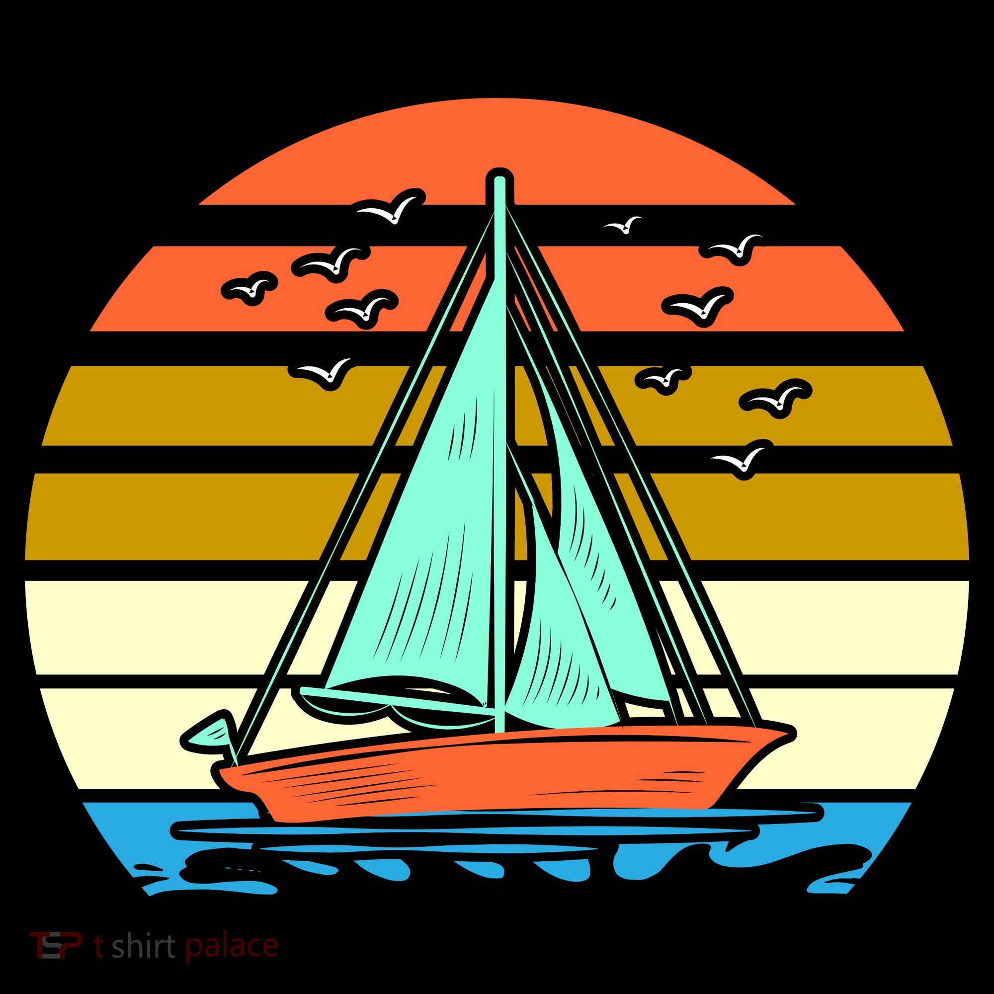 Sailing Retro Sail Boat T-Shirt