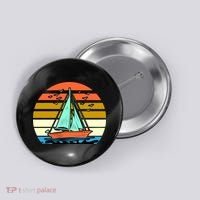 Sailing Retro Sail Boat Button thumb 0