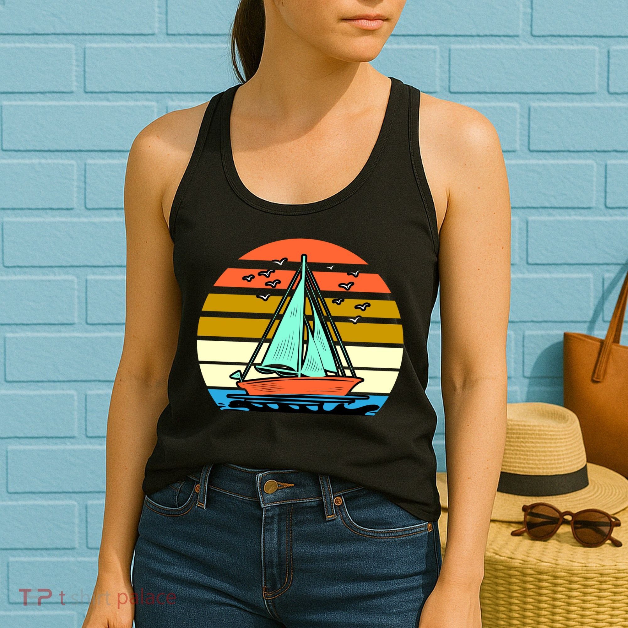 Sailing Retro Sail Boat Women's Tank Top