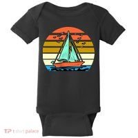 Sailing Retro Sail Boat Baby Bodysuit thumb 0