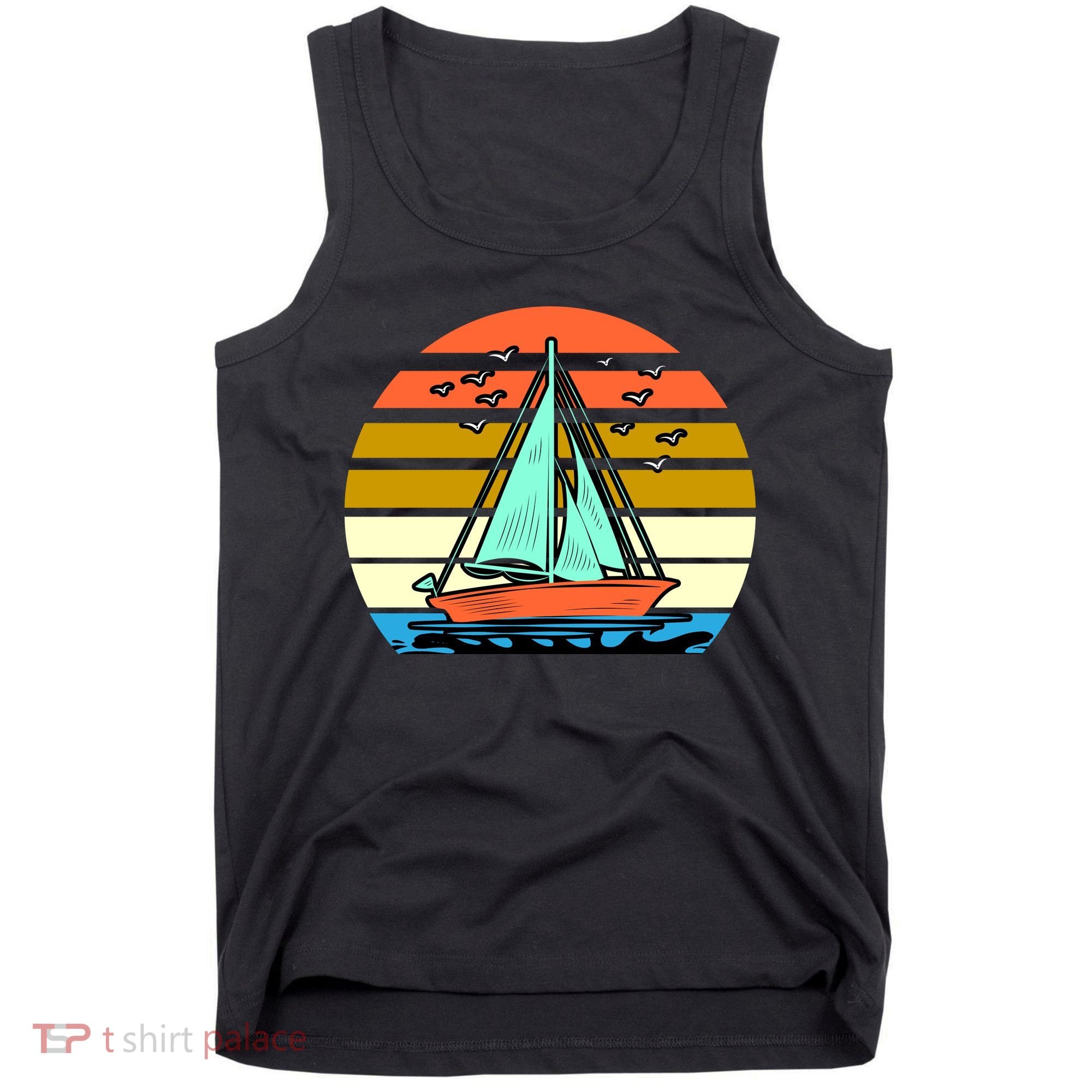 Sailing Retro Sail Boat Tank Top