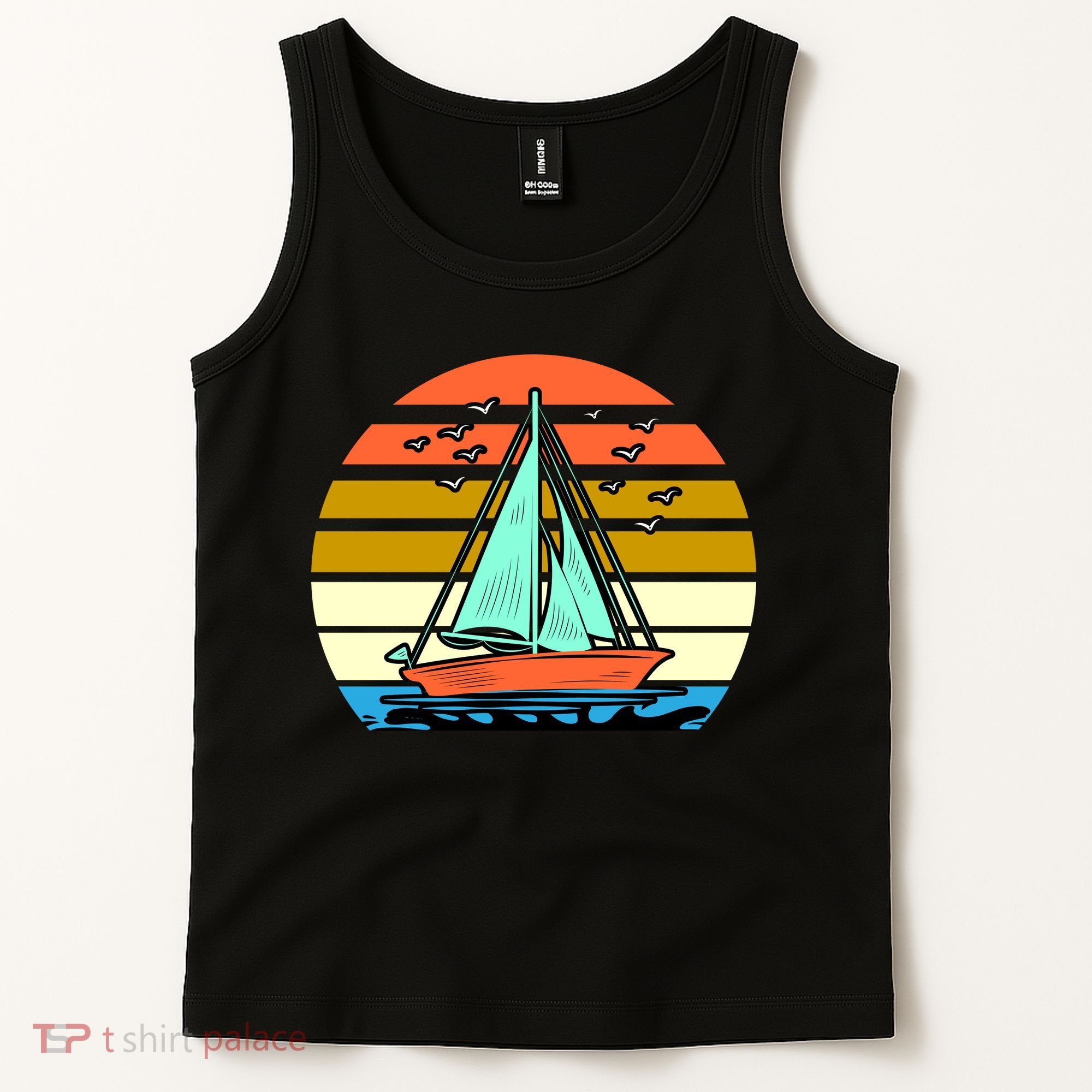 Sailing Retro Sail Boat Tank Top